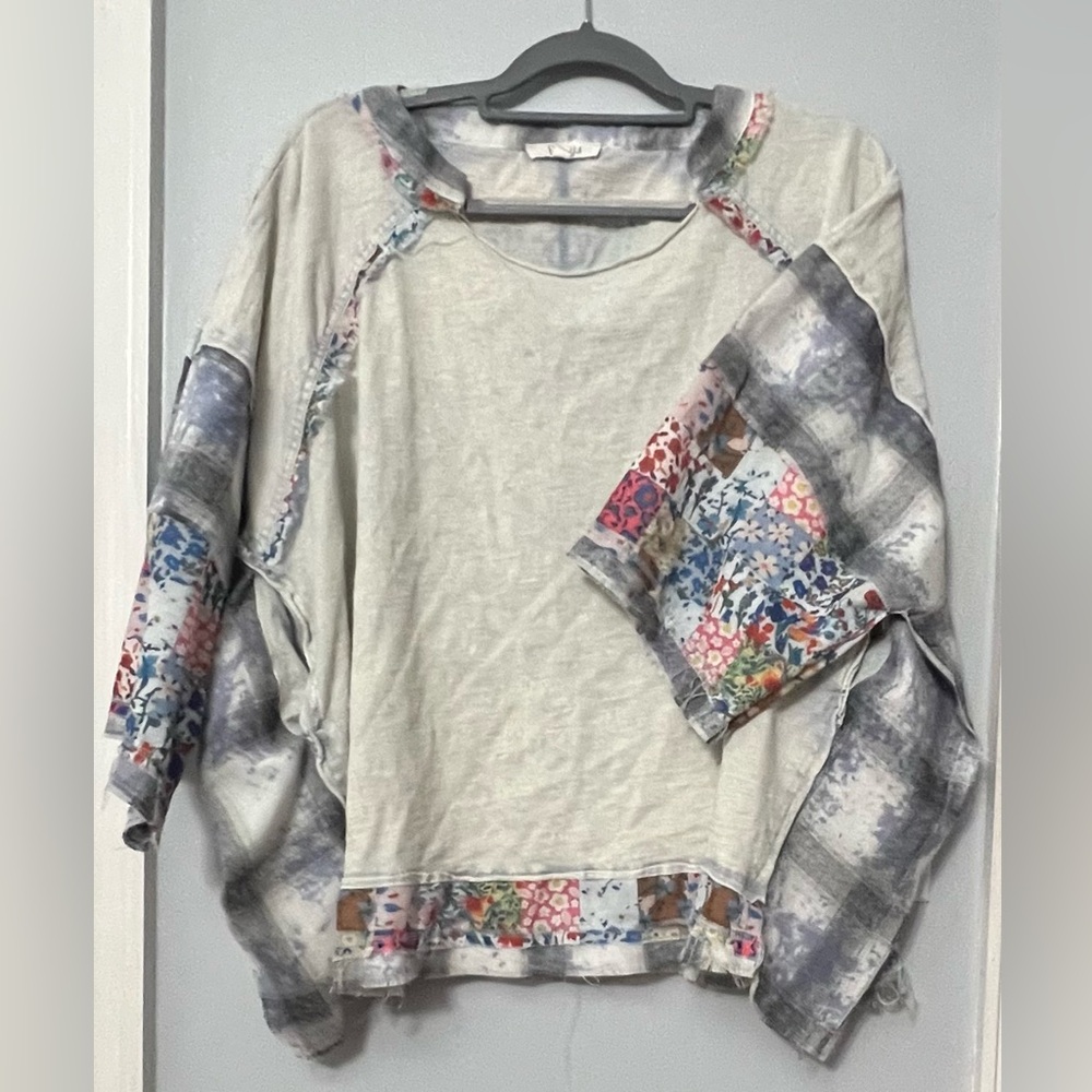 Oli & Hali Washed Multi Print Patchwork Oversized… - image 3